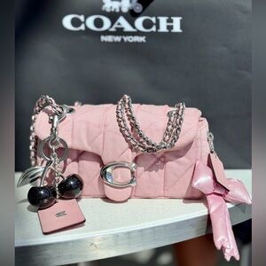 Pink Denim Coach Tabby 20